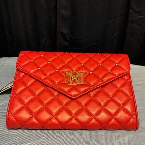 Badgley Mischka Studded Red Quilted Crossbody